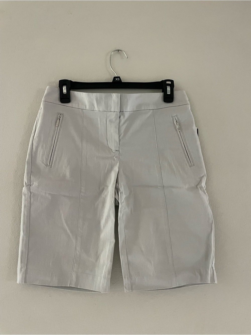 Izod Light Gray Bermuda Shorts with Zip Pockets